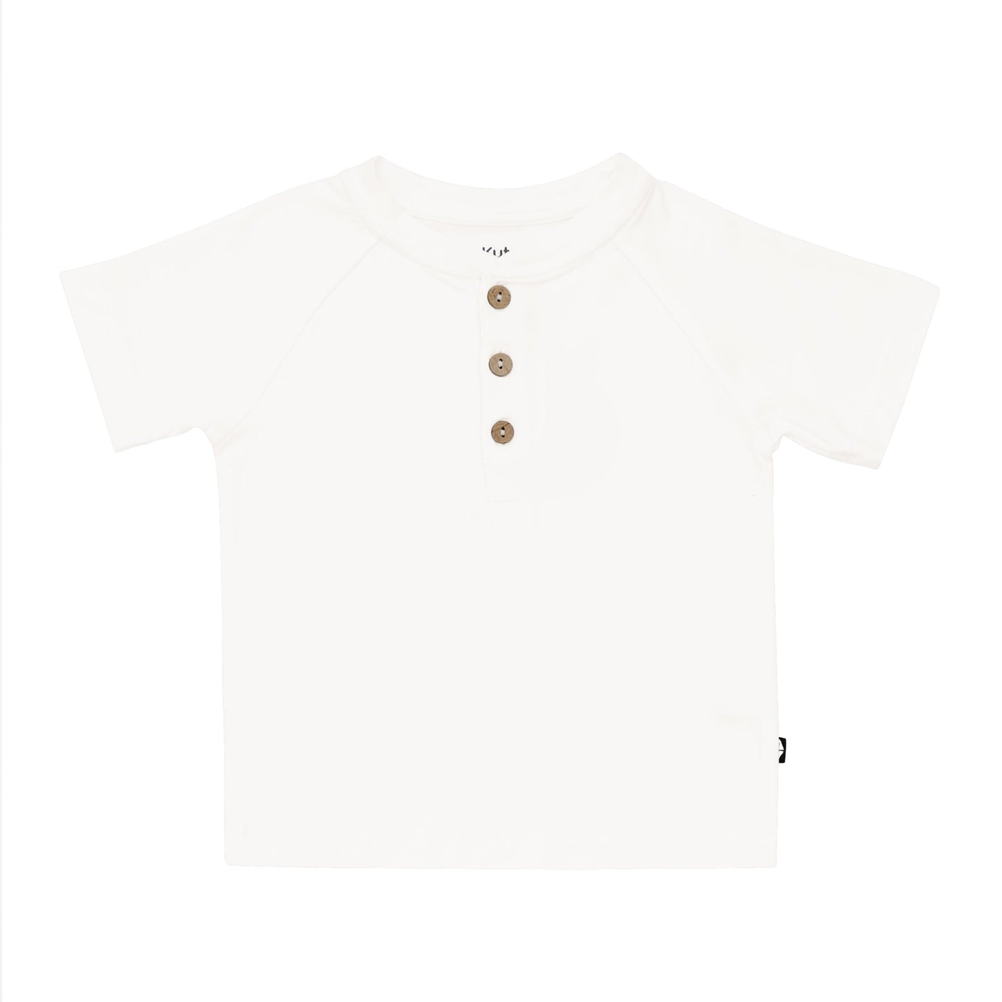 Short Sleeve Toddler Henley Tee in Cloud