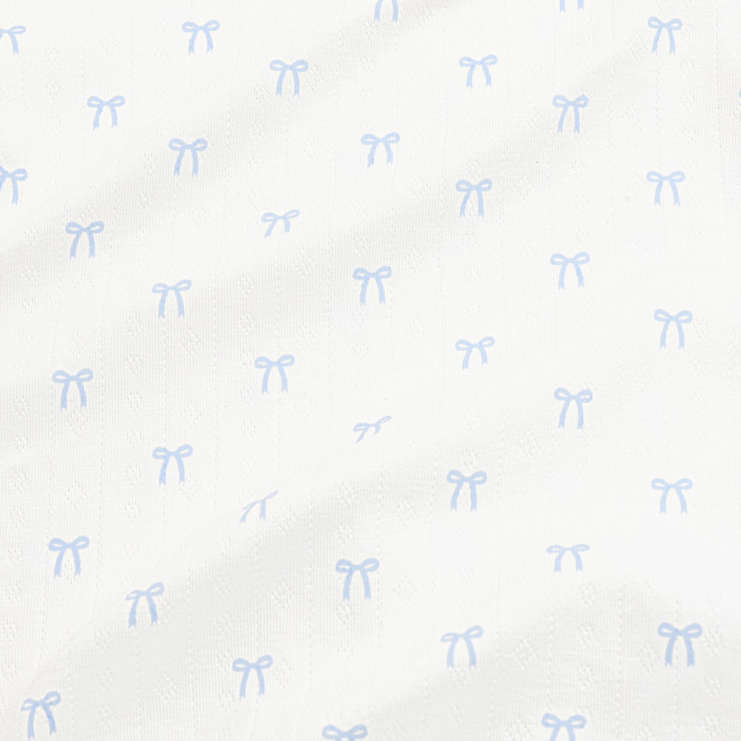 Pointelle Short Sleeve Set in Sweet Blue Bow