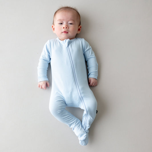 Zippered Footie in Breeze